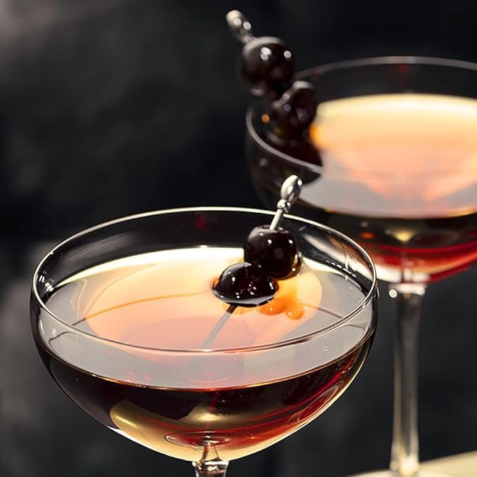 Luxardo cherries manhattan garnish plate for elegant presentation.
