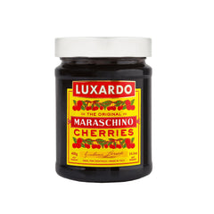 Luxardo gourmet cherries jar: premium cocktail garnish.