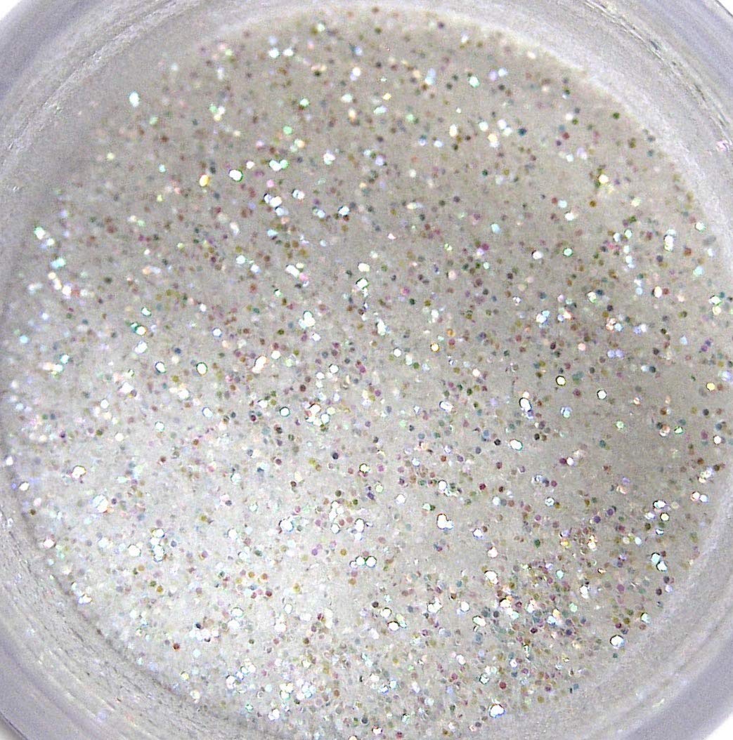 Luxe Cake Rainbow Diamond Dust bottle shimmering with iridescent sparkle for elegant cake decorating.