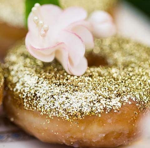 Luxe Cake disco diamond dust on icing adds glittering dimension.