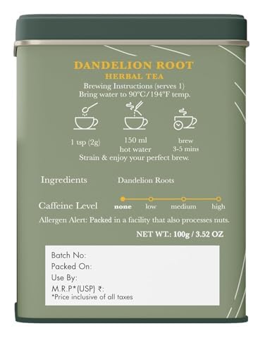 Luxmi Dandelion Root Tea loose-leaf bag highlighting pure, premium flavor