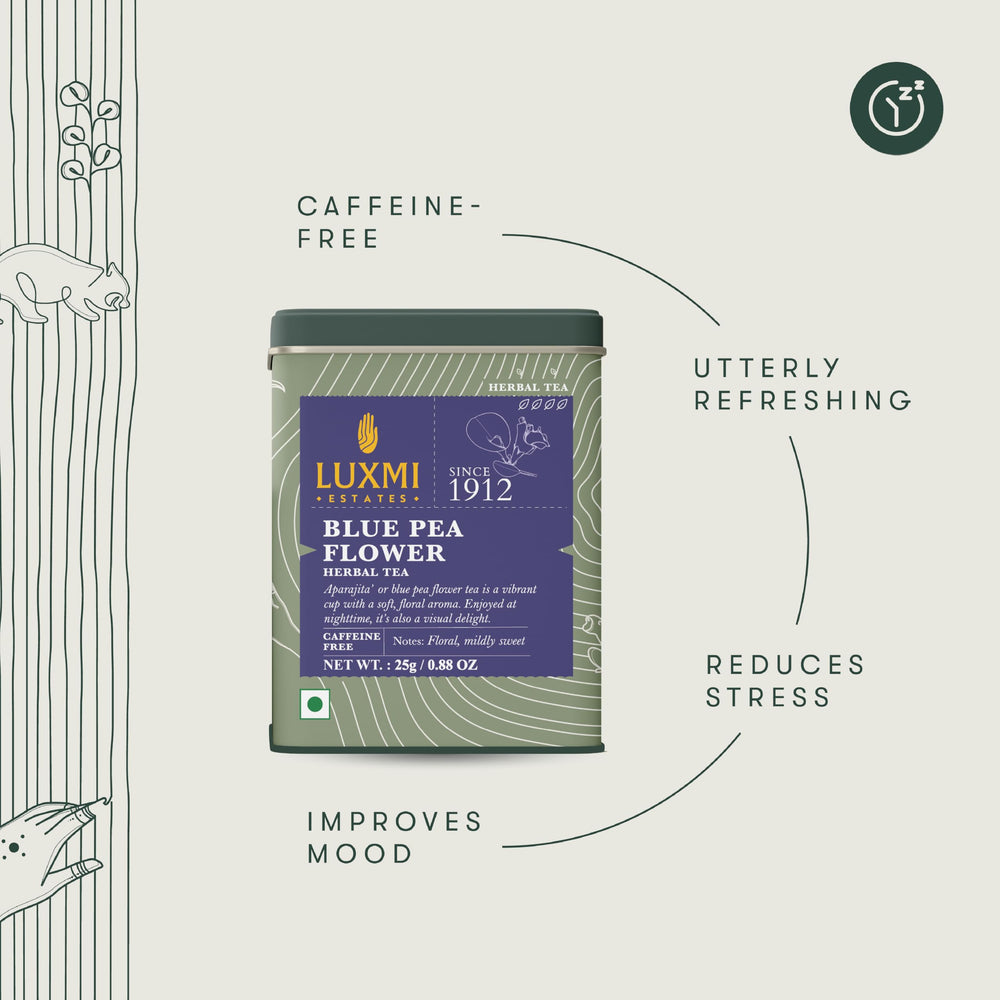 Luxmi Estates label close-up highlighting natural ingredients and certifications.