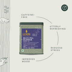 Luxmi Estates label close-up highlighting natural ingredients and certifications.