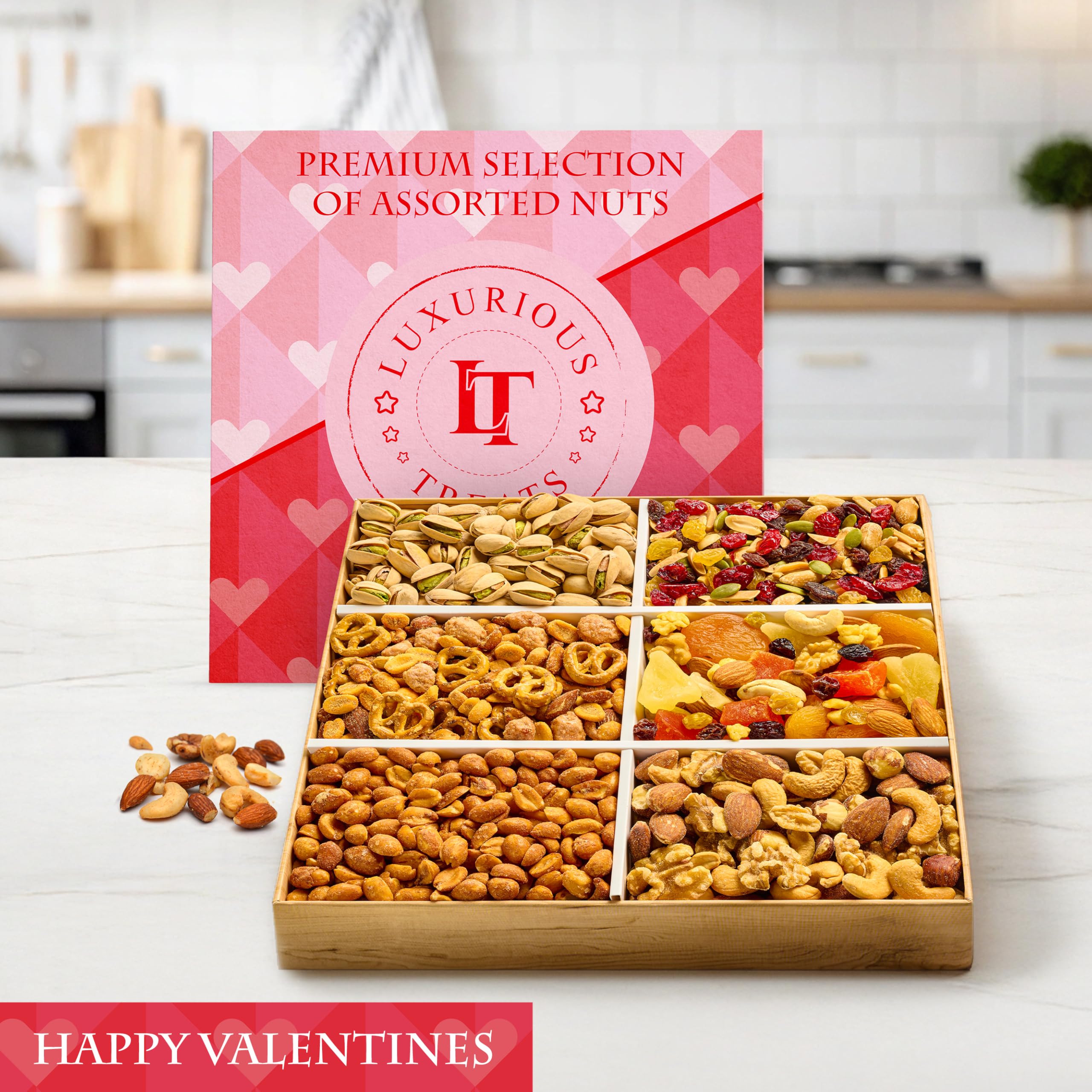 Luxurious Treats diabetic-friendly and kosher-friendly nut assortment.