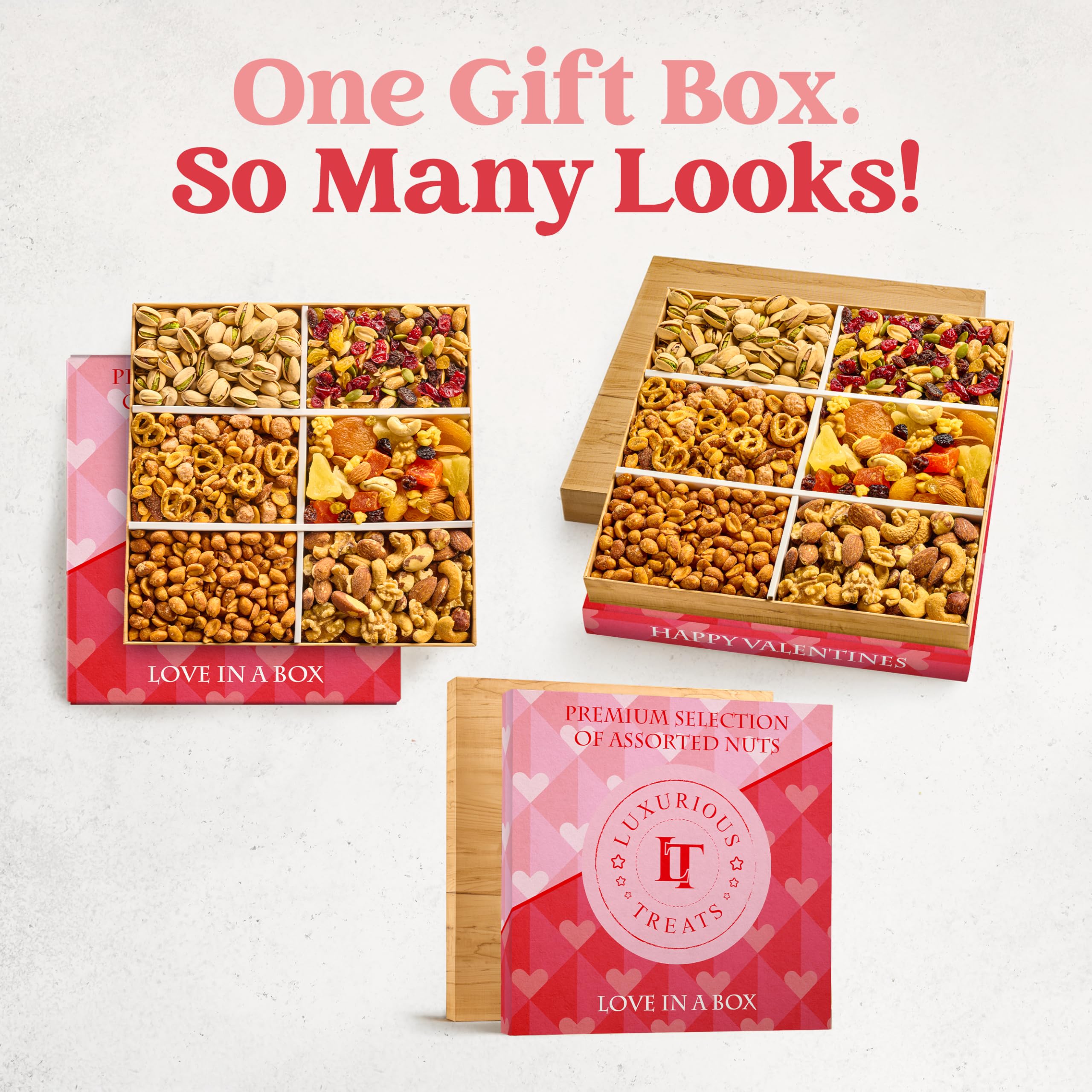 Luxurious Treats freshly roasted nuts deliver crisp bite and rich aroma.
