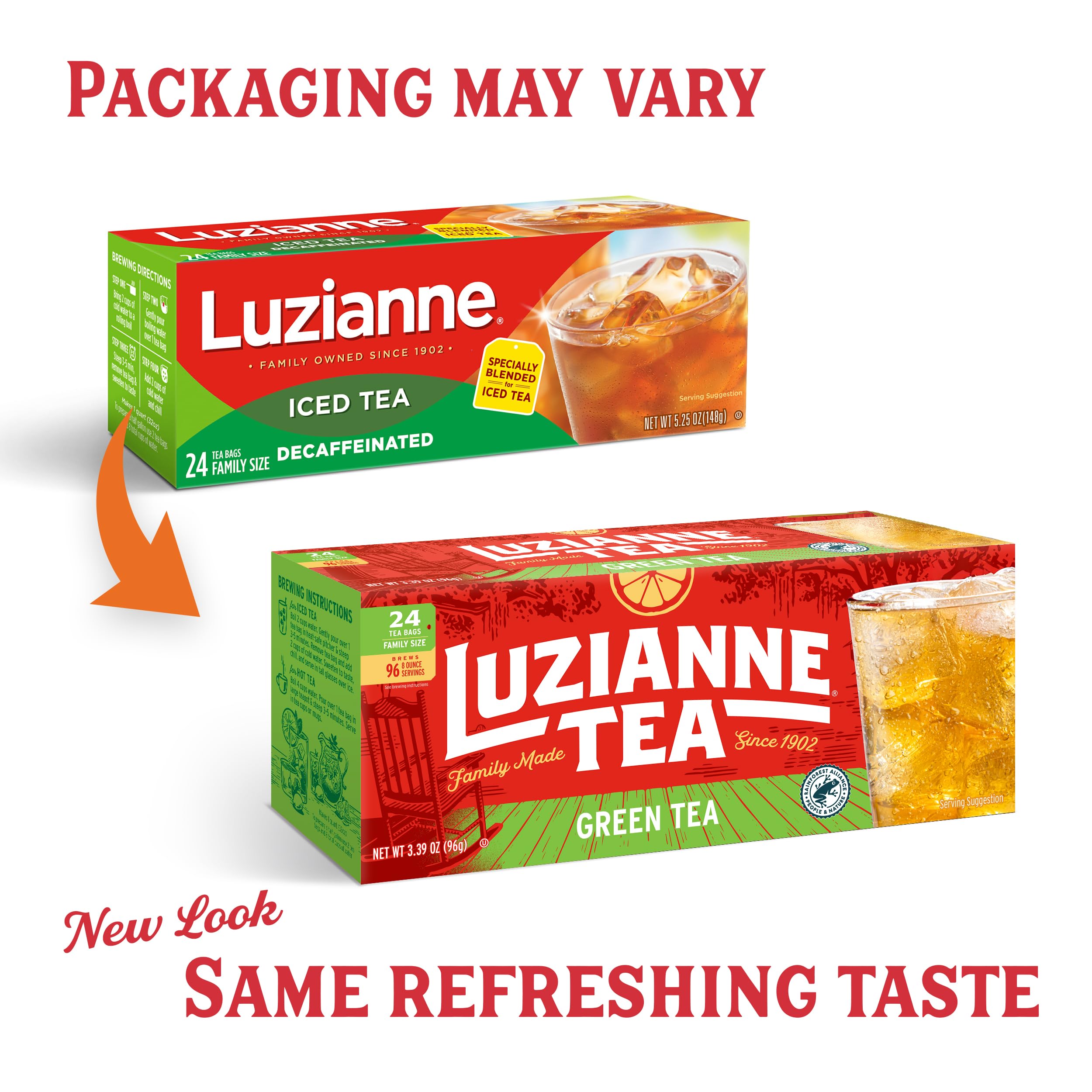 Luzianne authentic southern tea label, classic flavor and heritage