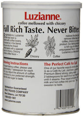 Chicory swirl in Luzianne brew highlights a mellow, rich flavor.