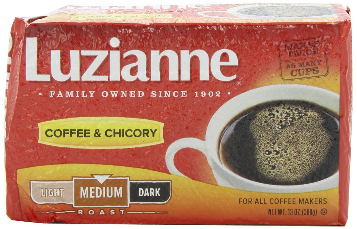 Luzianne Coffee Chicory Medium Roast 13oz bag with smooth, balanced flavor for daily brewing