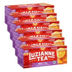Luzianne Sweet Iced Tea Bags box front, ideal for family-size brewing.