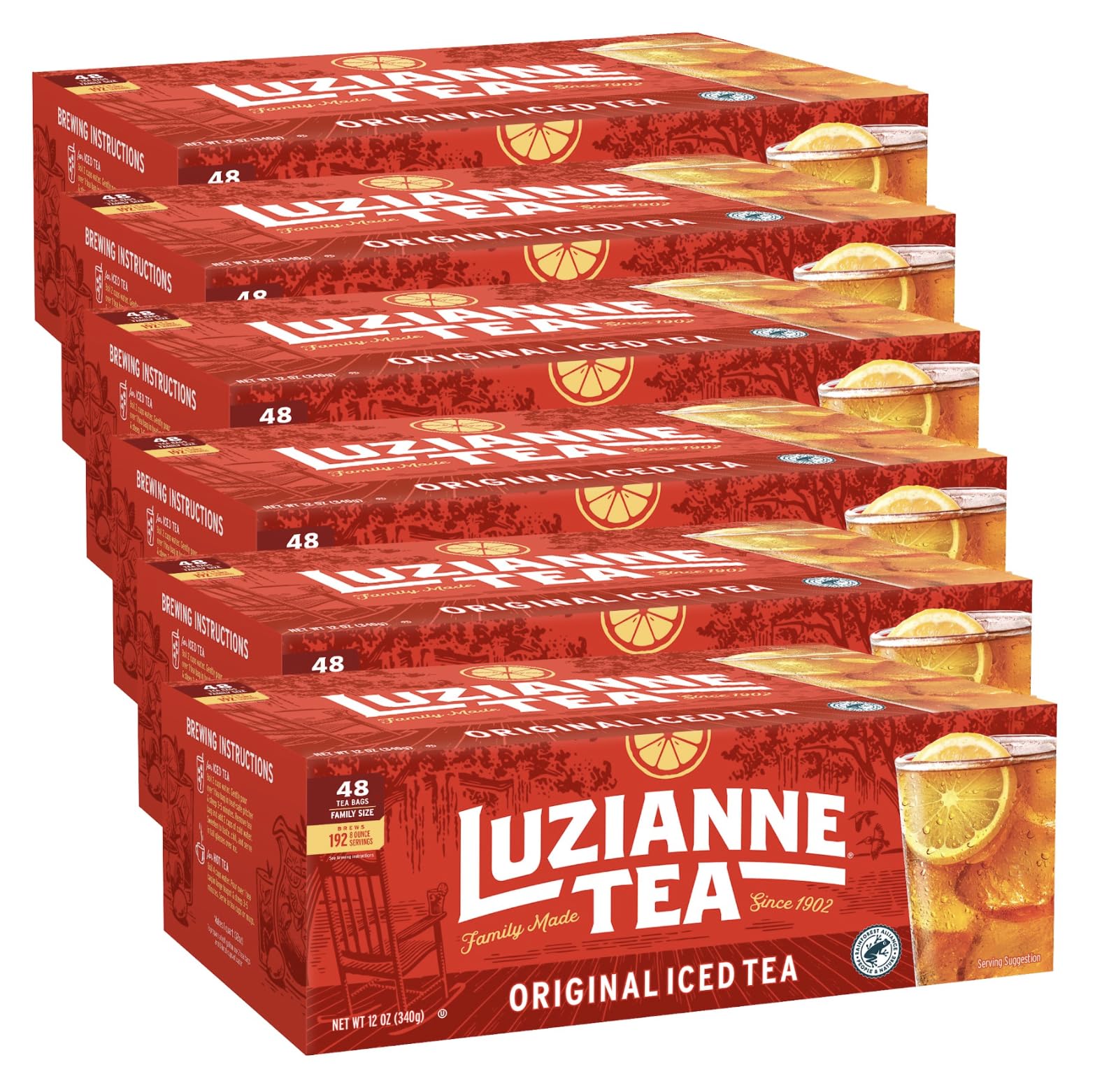 Luzianne Unsweetened Iced Tea Bags offer authentic southern flavor for home brewing.
