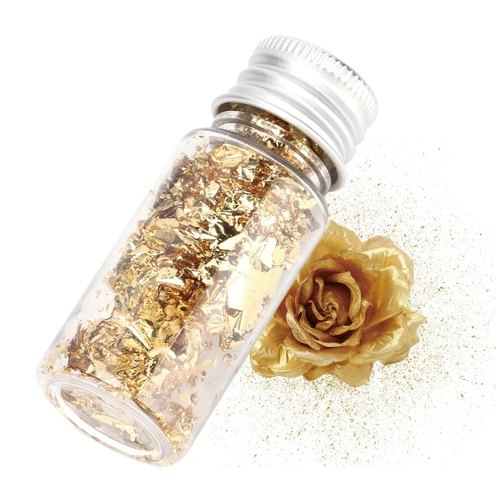 Lwuey gold leaf flakes for resin and crafts light up art projects.
