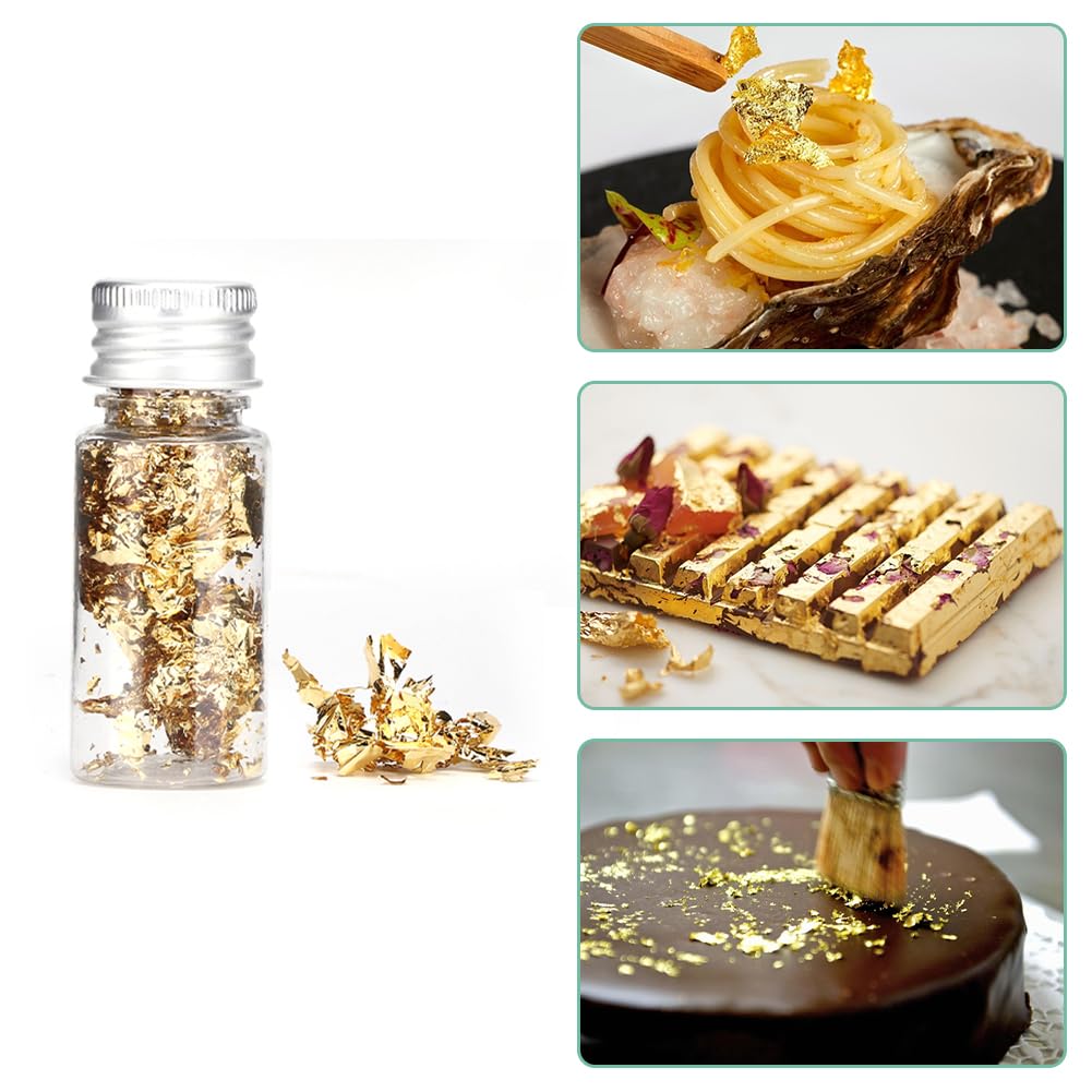 Lwuey gold leaf toppers for cakes add a gilded accent.