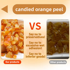 Sugar-coated orange peel close-up highlighting texture and coating