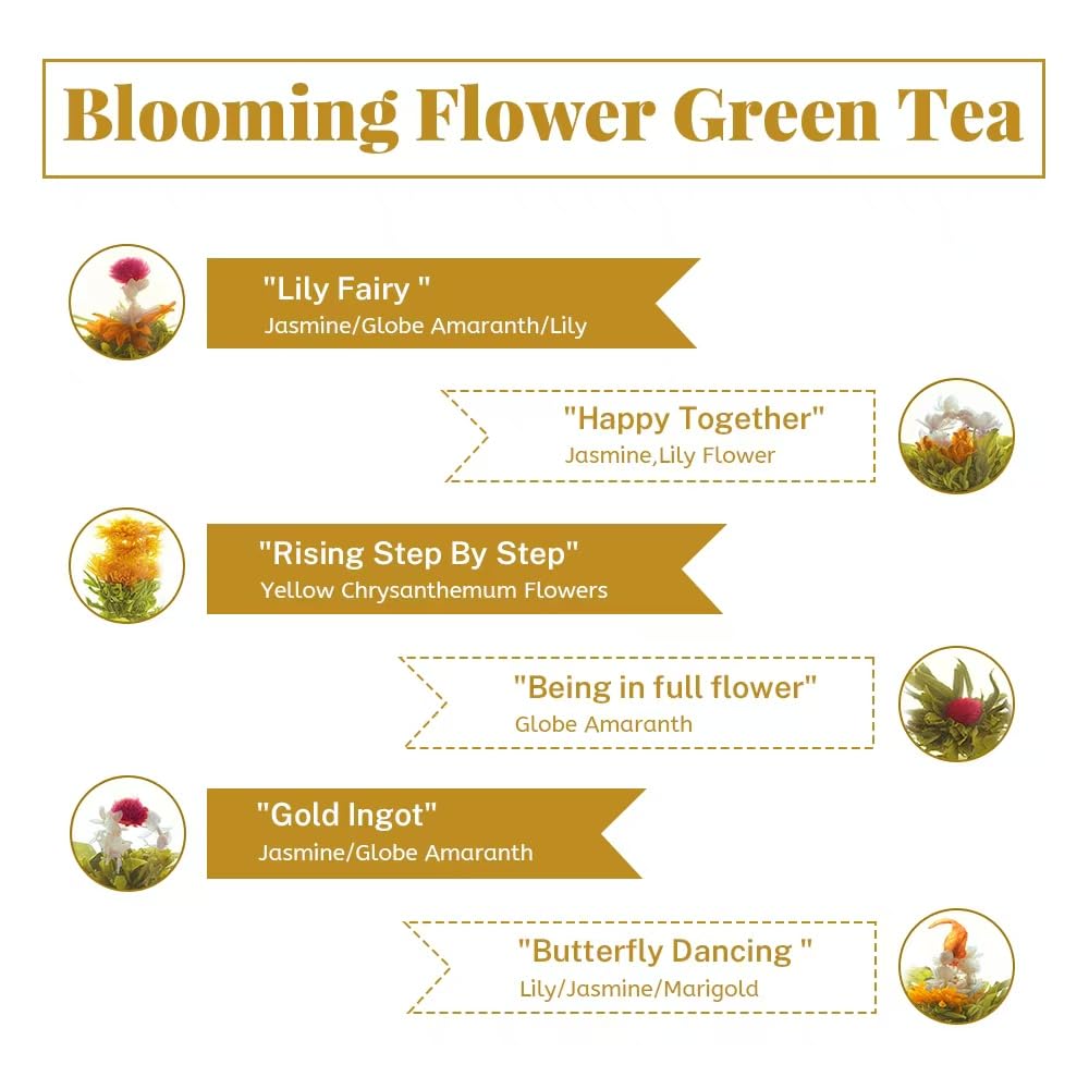 LWXLJMJZC jasmine flower tea blossoms reveal vibrant aroma when steeped.