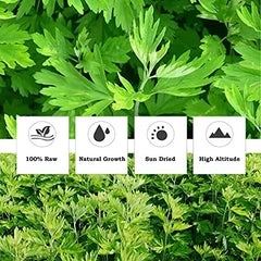 Dried mugwort leaves from LYCKLIGA offering rich antioxidants for daily wellness.