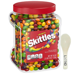 Lyfno Skittles Original 50oz bulk bag showing colorful shells for sharing and gatherings
