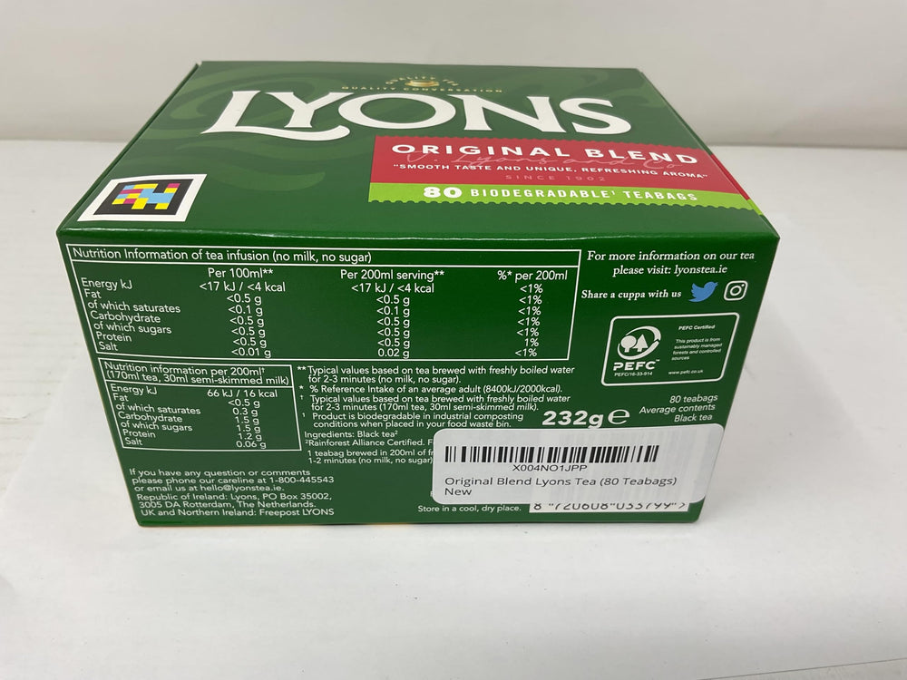 Lyons Original Blend Tea aroma captures classic Irish tea ritual.