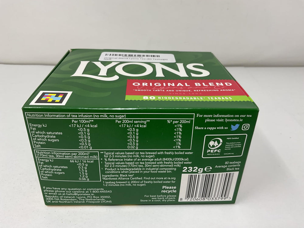 Lyons Original Blend Tea in Dublin factory conveys heritage and craft.