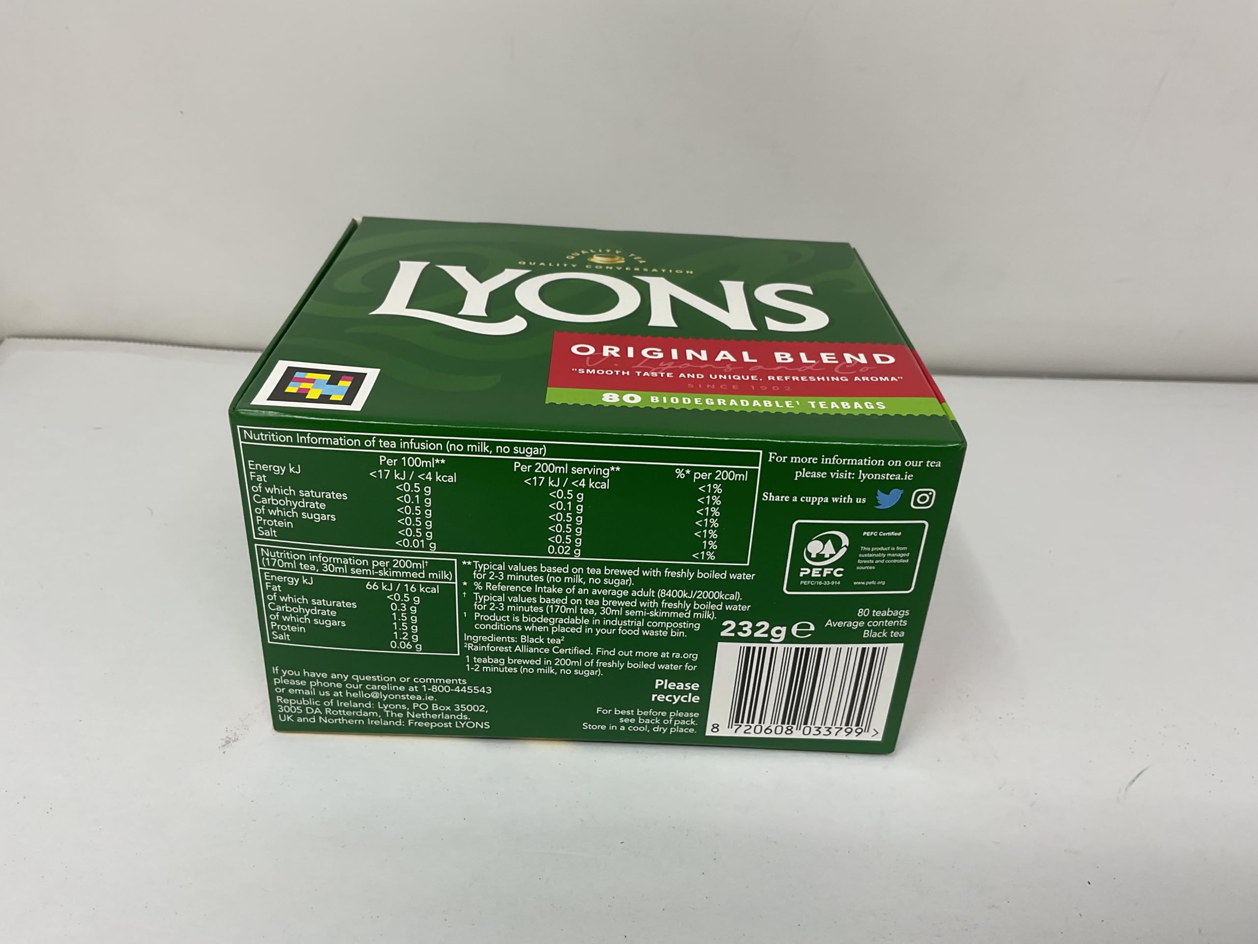 A morning routine with Lyons Original Irish Tea in a cup.