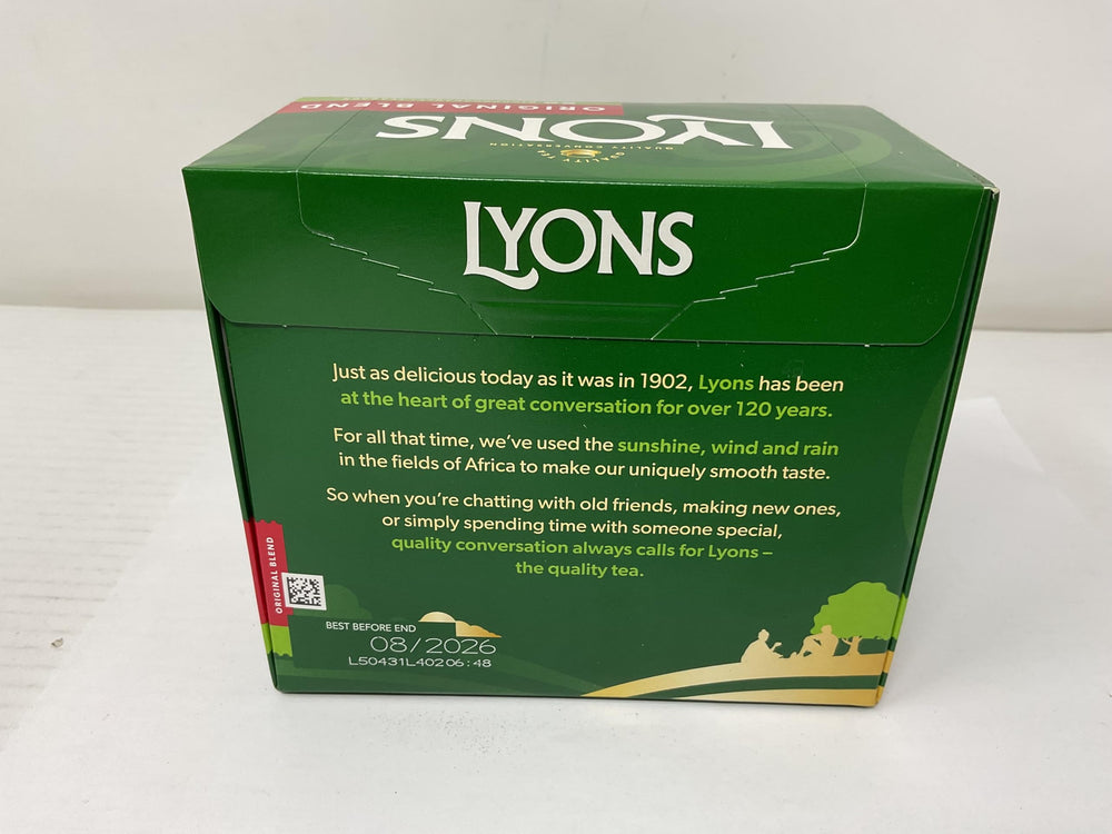 Teabags stored in Lyons Original Irish Tea canister for easy brewing.