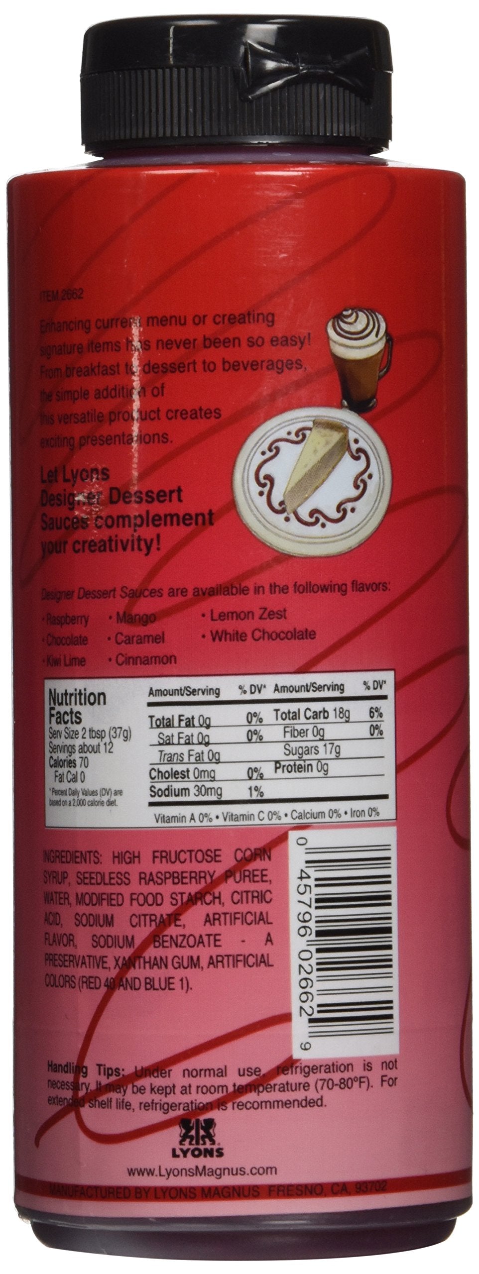 Ingredients closeup showing Lyons Raspberry flavors and texture