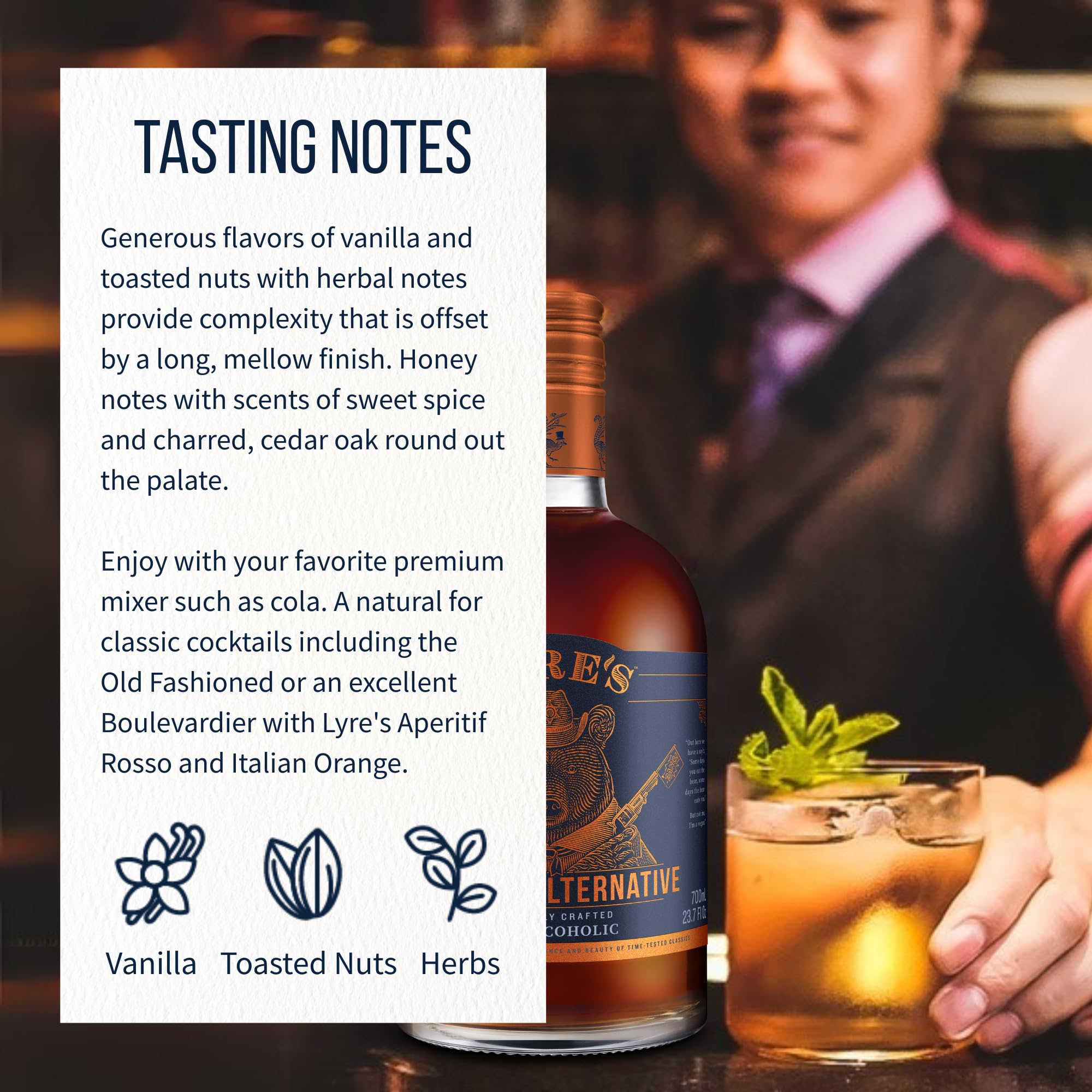 Lyre's American Malt in an Old Fashioned setup for flavor ideas.