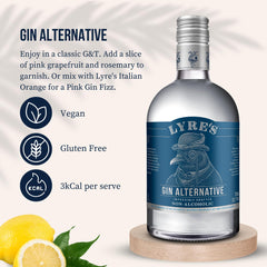 Lyre's Gin Alternative pour into glass, ready for a zero-proof negroni.