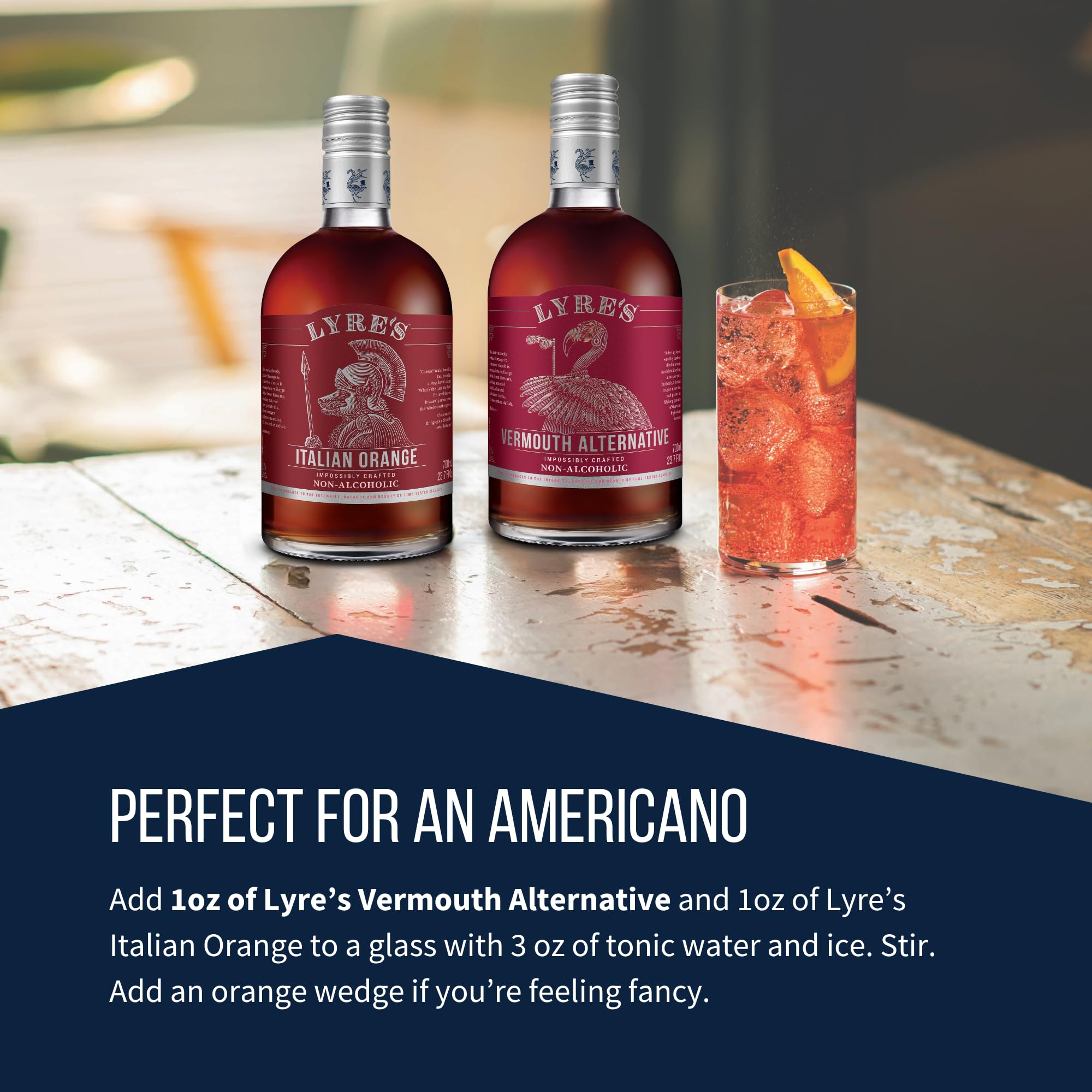 Lyre's Vermouth Rosso in a Manhattan-style setup showcases sophisticated alcohol-free options.