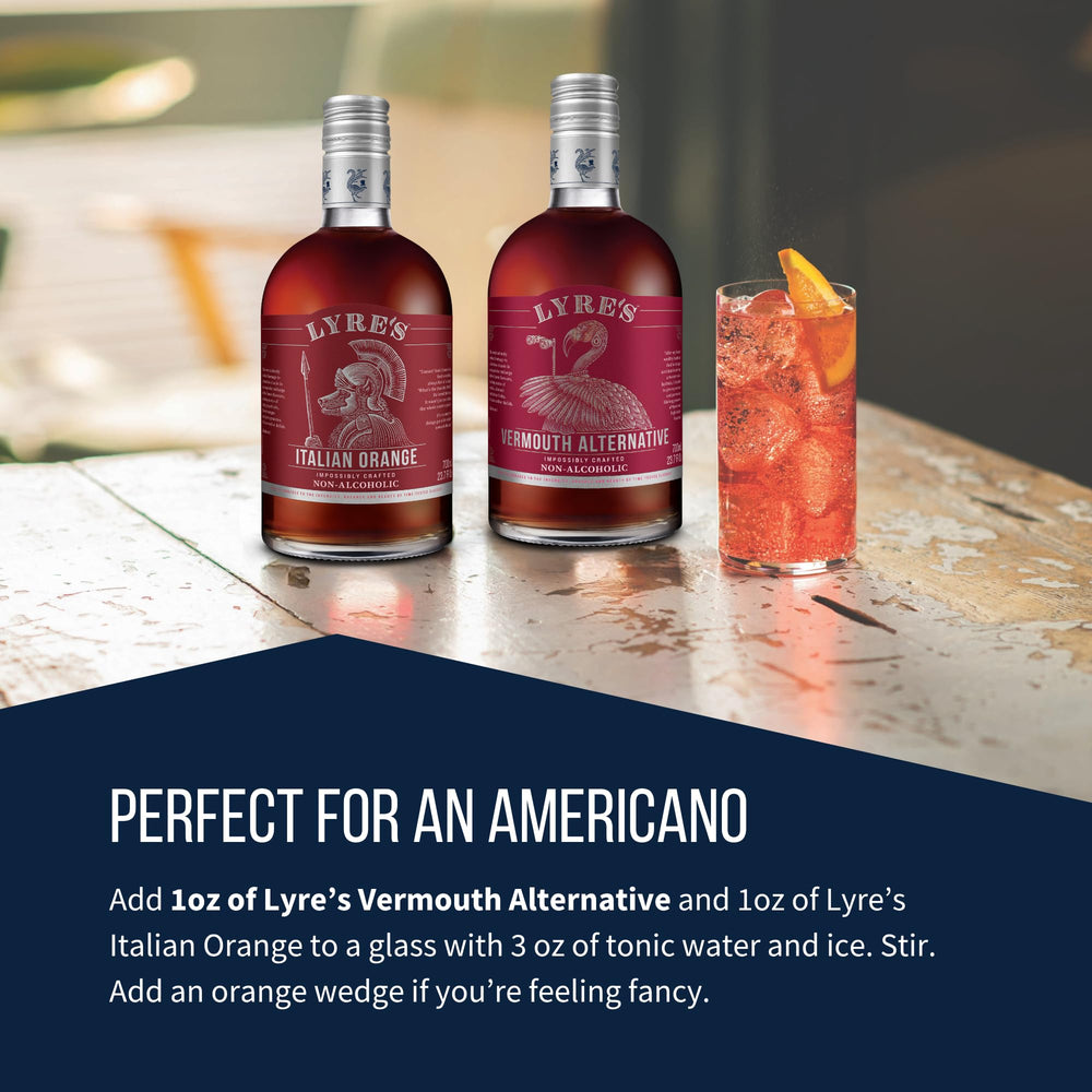 Lyre's Vermouth Rosso in a Manhattan-style setup showcases sophisticated alcohol-free options.