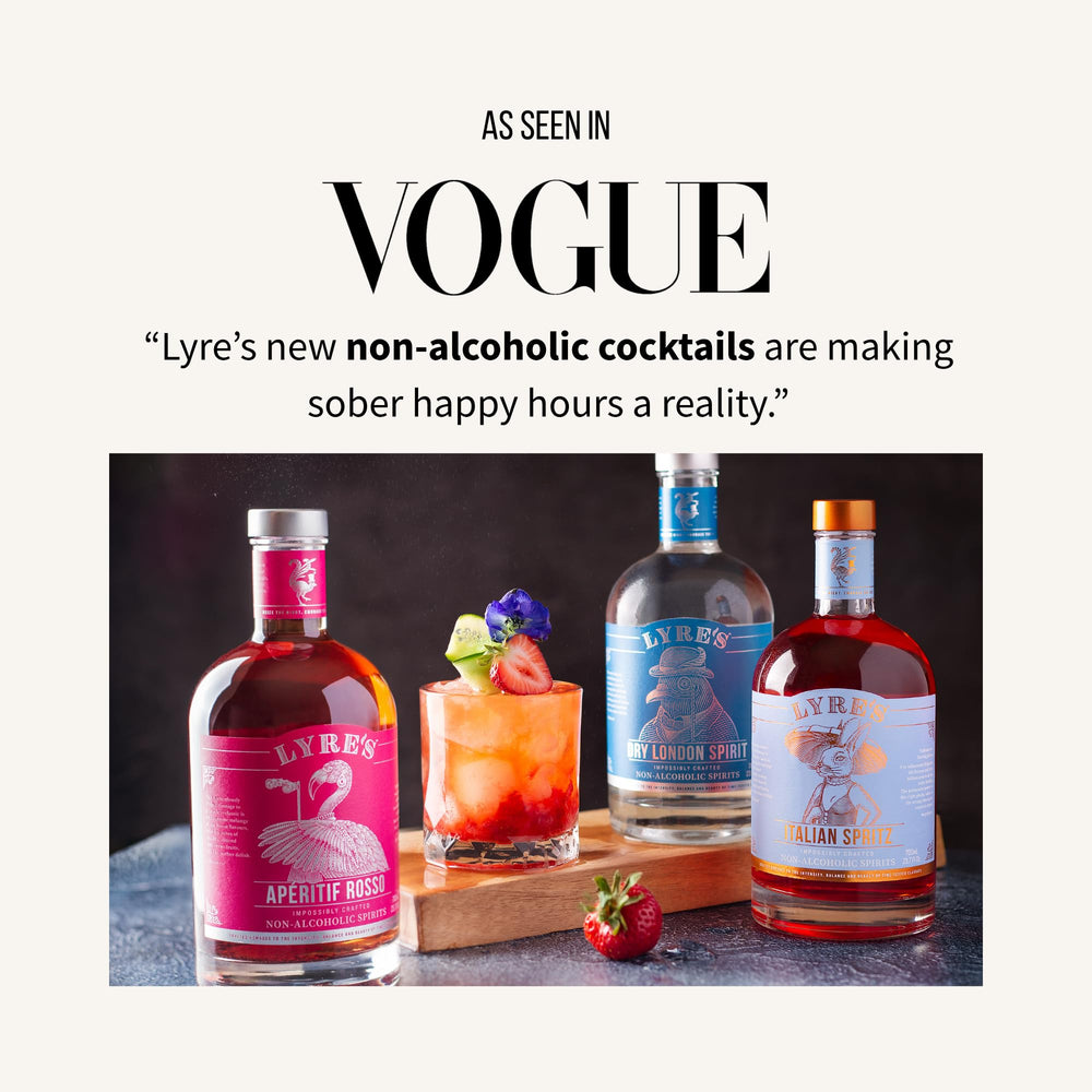 Lyre's Vermouth Rosso cocktail table scene hints versatile non-alcoholic use cases.