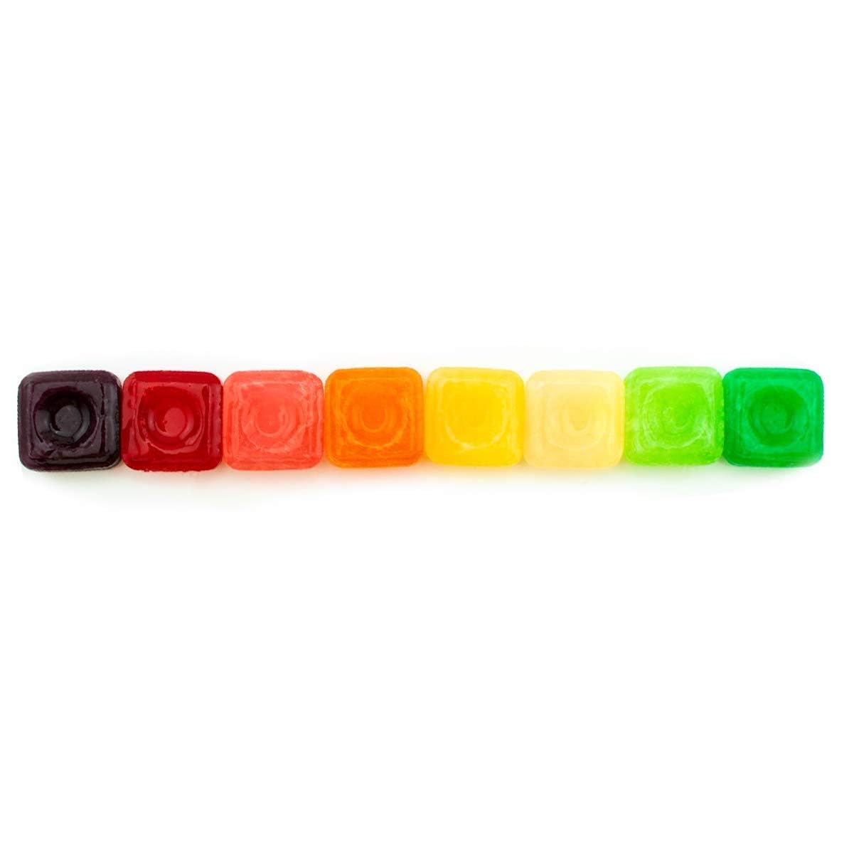 Assorted fruit flavors in colorful chewy Charms Squares