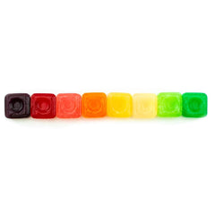 Assorted fruit flavors in colorful chewy Charms Squares