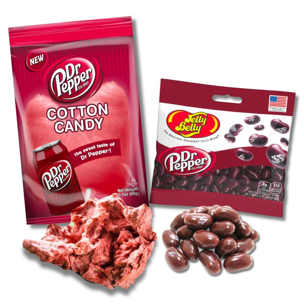 Lyza's Sweets & Treats Dr Pepper cotton candy close-up showcases fluffy texture for party snacking.