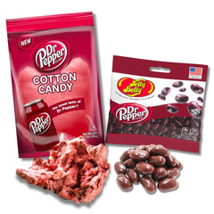 Lyza's Sweets & Treats Dr Pepper cotton candy close-up showcases fluffy texture for party snacking.