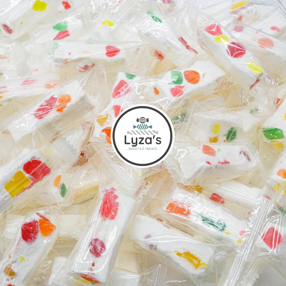 Lyza's Sweets Italian jujube nougat original 14oz with soft texture and colorful pieces for snacking