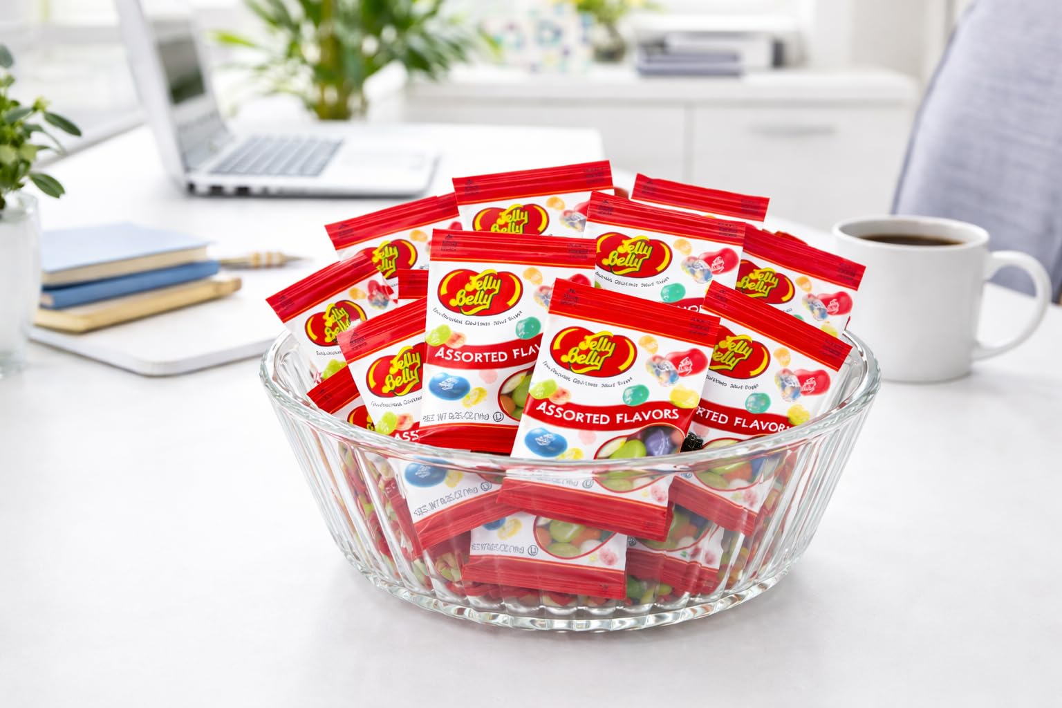 Display of LYZA'S jelly beans mini packs with assorted flavors for a buffet
