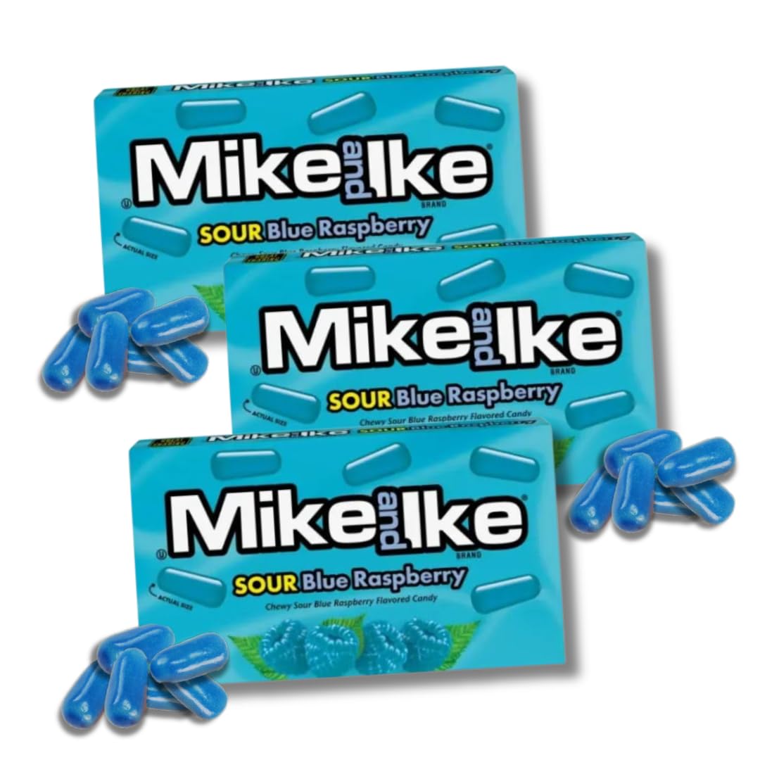 LYZA'S SWEETS & TREATS Mike & Ike Sour Blue Raspberry theater boxes for movie nights.