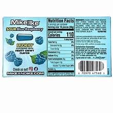 Mike & Ike Sour Blue Raspberry trio is easy to share during gatherings.
