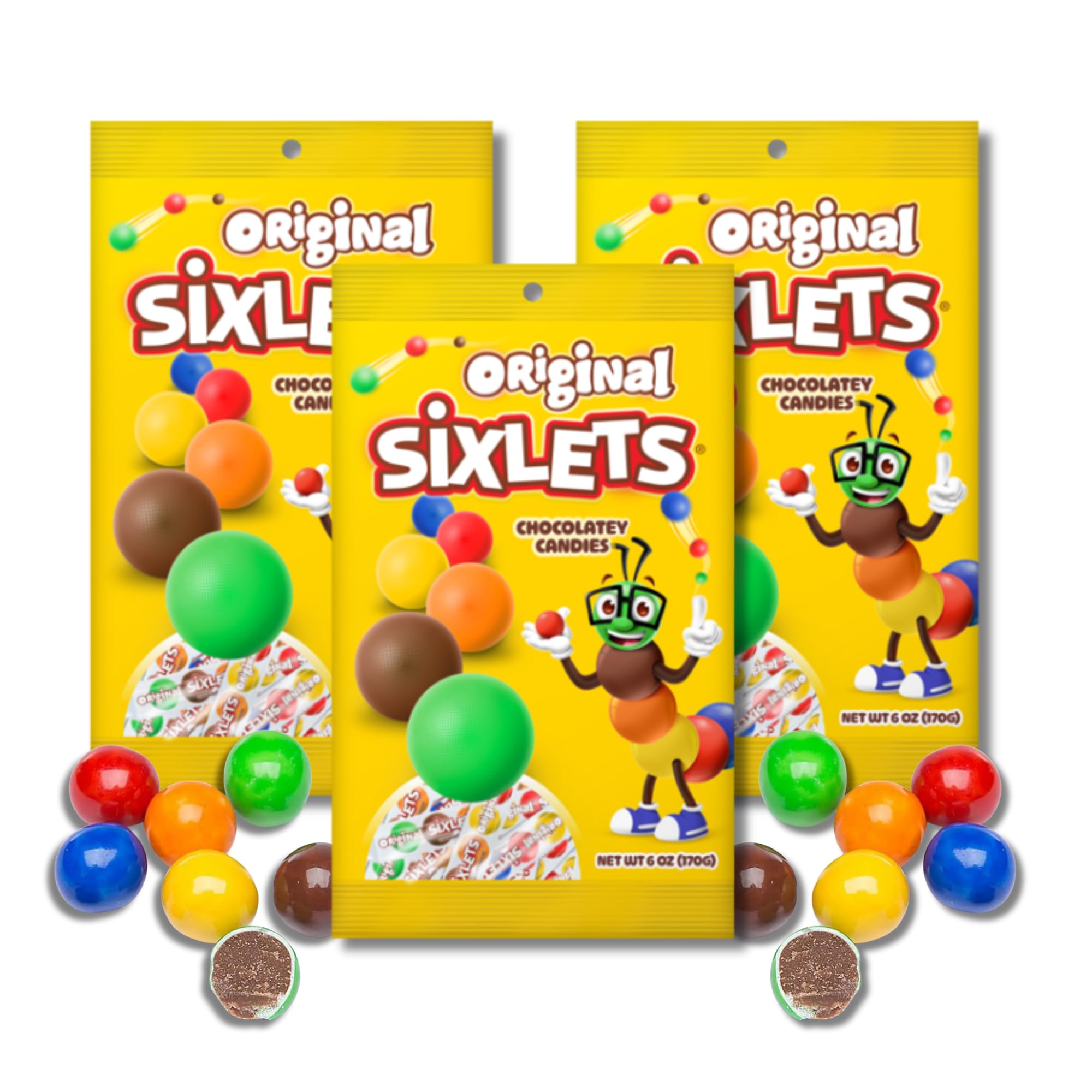 Lyza's Sweets & Treats Original Sixlets peg bags for sharing at events.