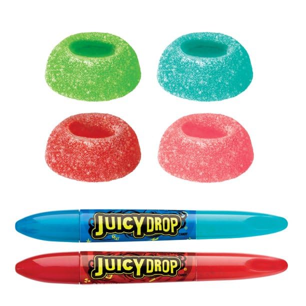 Lyza's Sour Gel Pens with Juicy Drop Gummies showing tartness control.