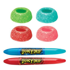 Lyza's Sour Gel Pens with Juicy Drop Gummies showing tartness control.