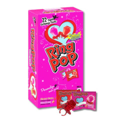 Lyza's Sweets & Treats Valentines Ring Pop box, Cherry Craze and Strawberry, ideal for sharing