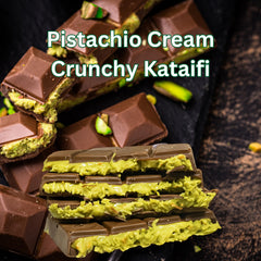 Ma Lit Candy bar slice reveals pistachio cream and kataifi crunch.
