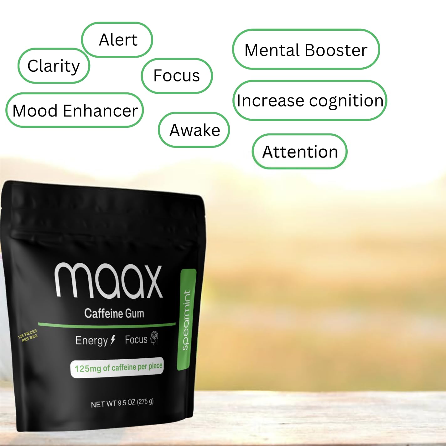 Gluten-free and aspartame-free claim on Maax packaging.