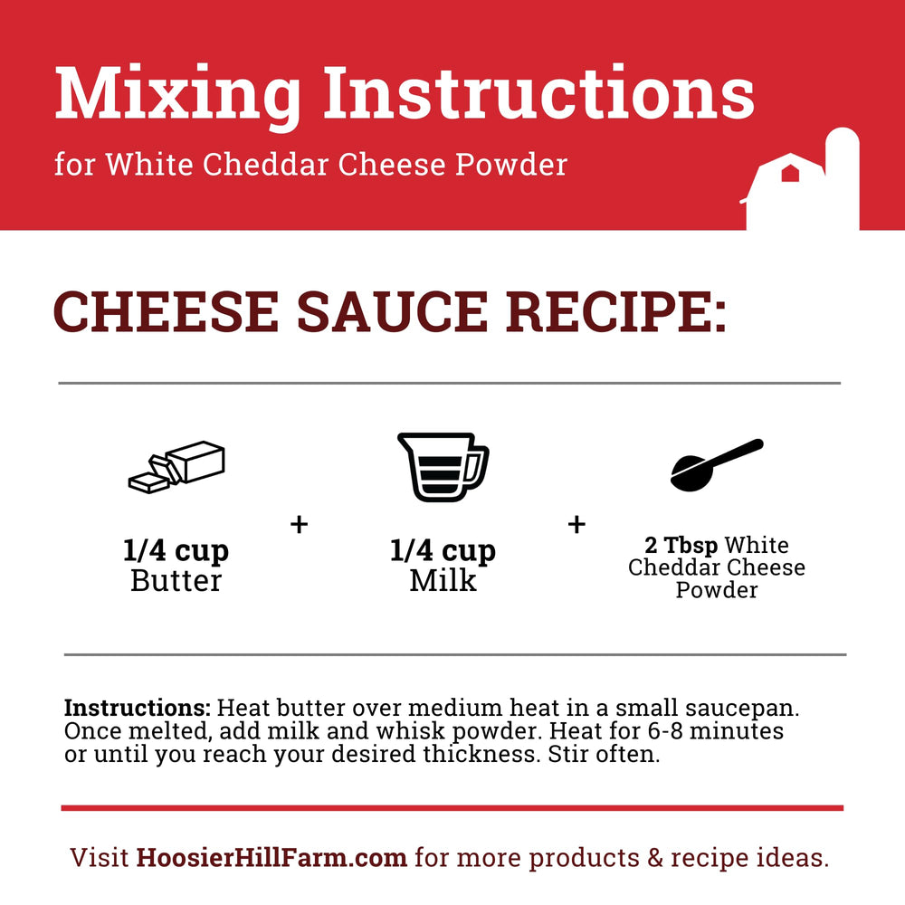 Mac and cheese enriched with Hoosier Hill Farm cheddar powder.