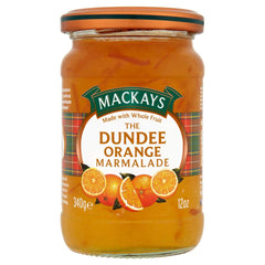 Mackays Dundee Orange Marmalade jar front view highlights classic breakfast flavor