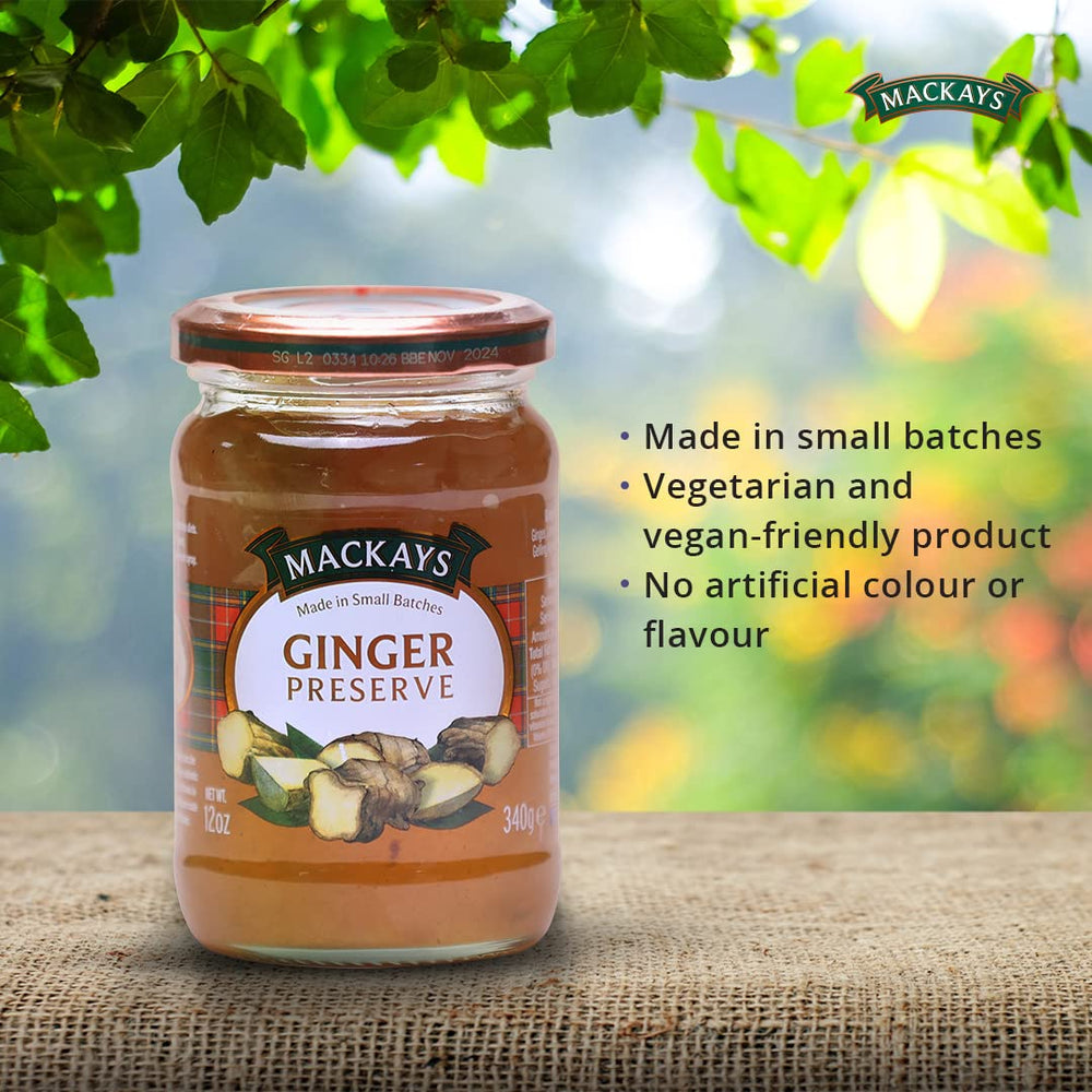 Mackays Ginger Preserve in a kitchen scene, crafted in small batches