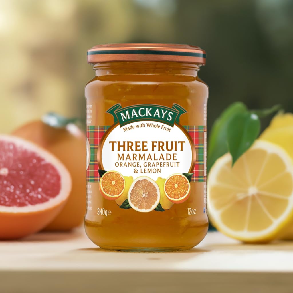 Mackays Marmalade 3 Fruit jar label detail highlighting traditional Scottish craftsmanship