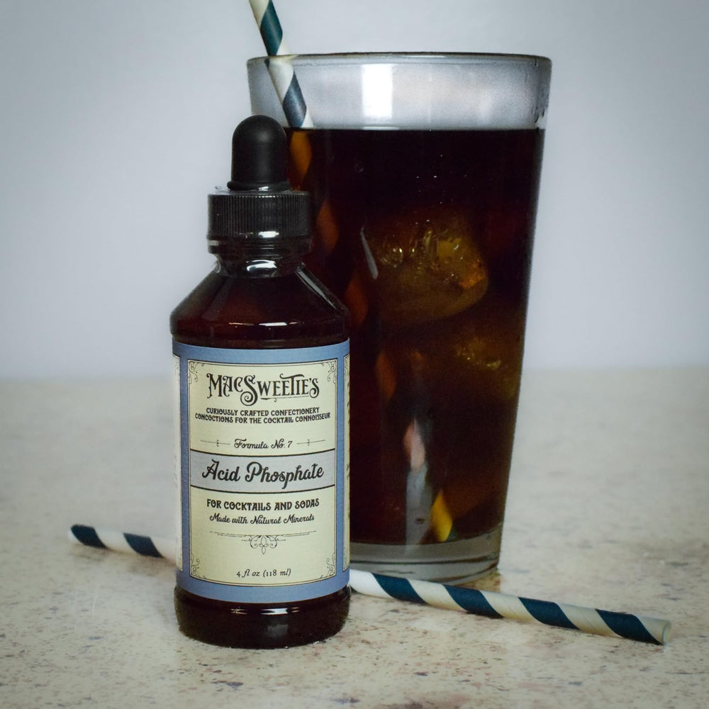 Cocktail prep scene featuring MacSweetie's Acid Phosphate integrated into recipes.