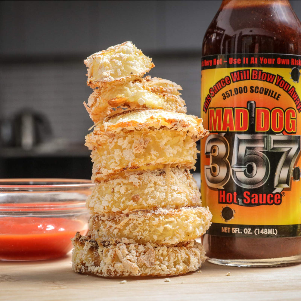Mad Dog 357 hot sauce on a taco for bold taste and heat.